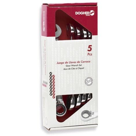 Caja con 5 llaves combinadas carraca reversible  DOGHER 457-035