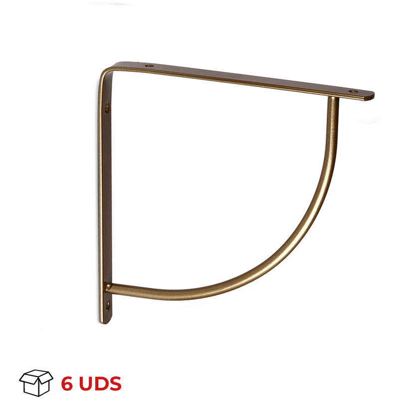 

Escuadra para Estantería | Estilo Decorativo | Fabricado en Acero | Acabado en Bronce | Medidas 280*260*113 mm | Sistema de Fijación Atornillado | 6