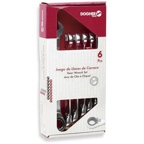 Caja con 6 llaves combinadas carraca reversible DOGHER 457-036