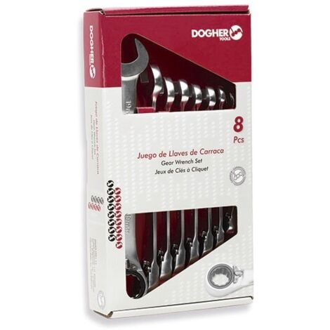 Caja con 8 llaves combinadas carraca reversible DOGHER 457-038