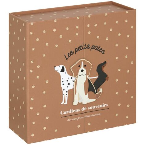 Caja con estampado Cilia beige 22.3x21.5cm - Atmosphera créateur d'intérieur