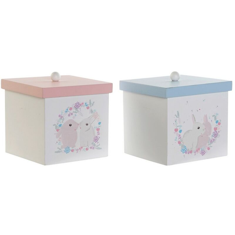 

Caja con Tapa DKD Home Decor Madera MDF (2 pcs) (11.5 x 11.5 x 11 cm)