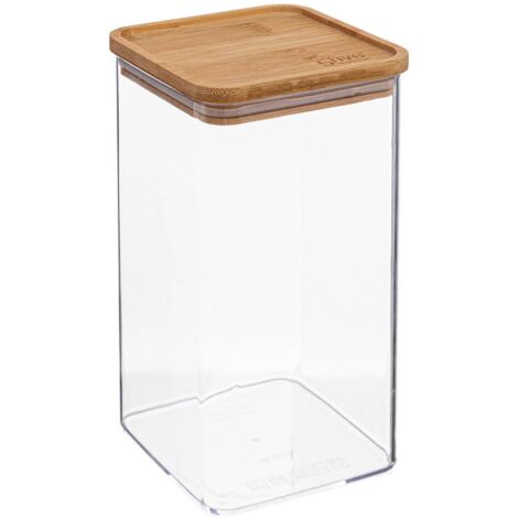 Caja cuadrada eske con tapa de bambú 1,5l - 5five