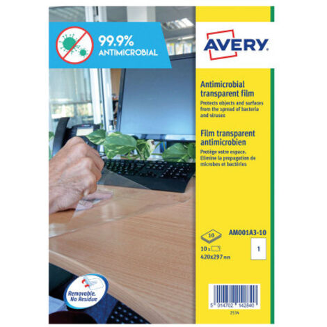 Caja De 10 Hojas (1 Etiq.Xhoja) Adhesivas Antibacterianas Y