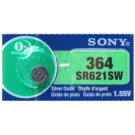 Caja de 10 pilas de botón SR621SW de 1,55V sin mercurio