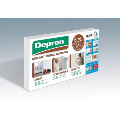 QUELYD Caja de 10 Placas de poliestireno DEPRON pared interior Espesor 6mm, 1x1m DEPRON