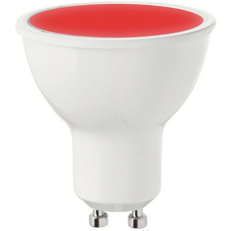 SMAS Caja de 10 unidades Bombilla LED 7W GU10 LED Ø 5 cm. Bombilla LED para iluminación en color rojo Aluminio y Policarbonato