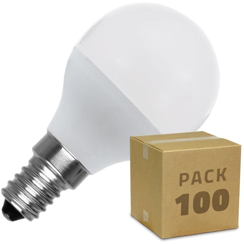 

Efectoled - Caja de 100 Bombillas LED E14 Casquillo Fino G45 5W Blanco Frío