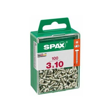 Caja de 100 unidades de tornillo para madera Spax con cabeza redonda Wirox 3,0x10mm Spax
