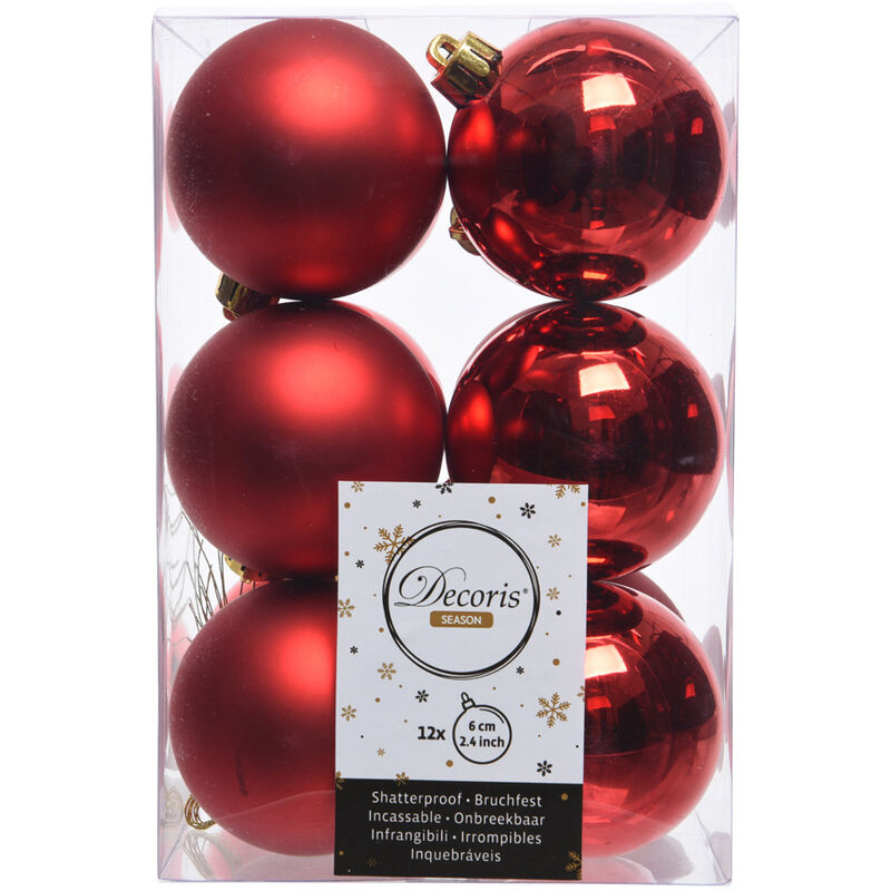 

Edm - Caja De 12 Bolas Rojas Decorativas Para Arbol De Navidad