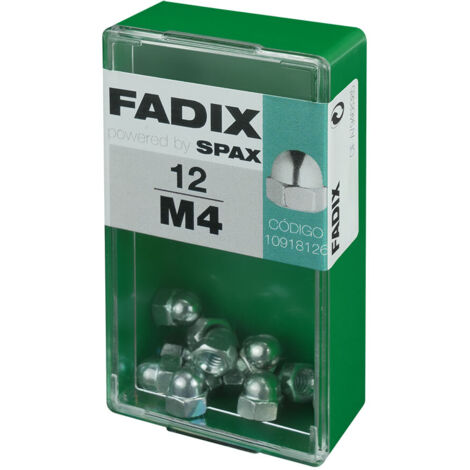 Caja de 12 unidades de tuerca ciega en cinc M 4 Fadix