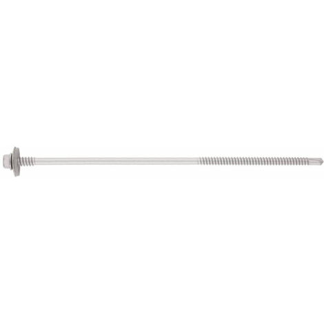 Caja de 200 - Tornillo autoperforante con arandela de acero inoxidable A2 - Punta de taladro 3 Atlantis C4-M 5,5 / 6,3 x 195 P19