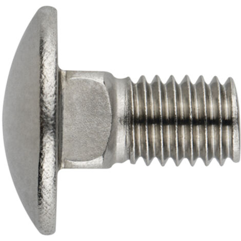 Caja de 200 - Tornillo DIN-603 - Cabeza redonda y cuello cuadrado - Inox A2 M8 x 16