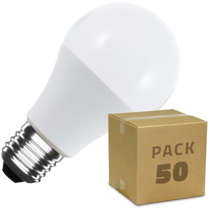 

Caja de 50 Bombillas LED E27 Casquillo Gordo A60 5W Blanco Frío