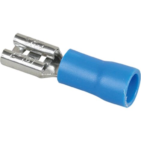 Caja de 50 conectores hembra parcialmente aislados de 1,5 a 2,5 mm² - Azul lengüeta 4,75 x 0,8 mm