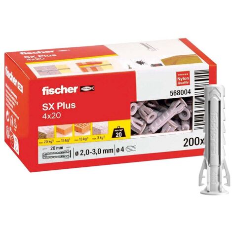 Caja de: 50 Uds. Taco Fischer Sx Plus 8Mm Largos (4 ANCLAJES)