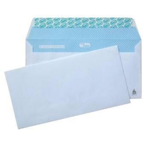 Caja de 500 sobres americanos sam pacsa opensam 115x225mm autoadhesivo tira de silicona papel blanco 90gr 247684