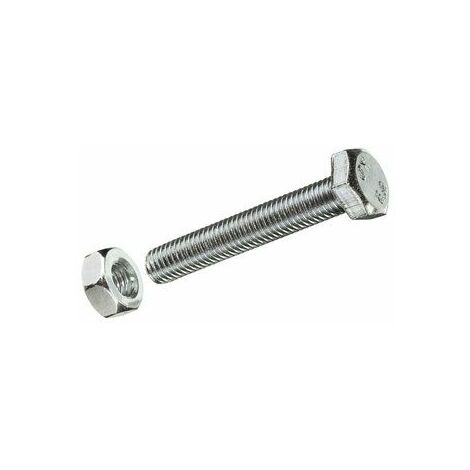 Caja de 6 unidades de tornillo métrico con cabeza hexagonal y tuerca en cinc M 6x30mm Fadix