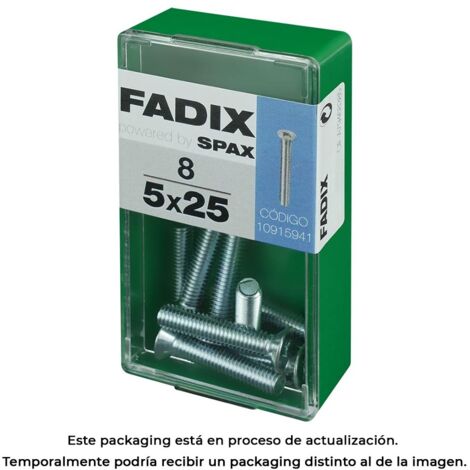 Caja de 8 unidades de tornillo métrico con cabeza plana M 5x25mm Fadix