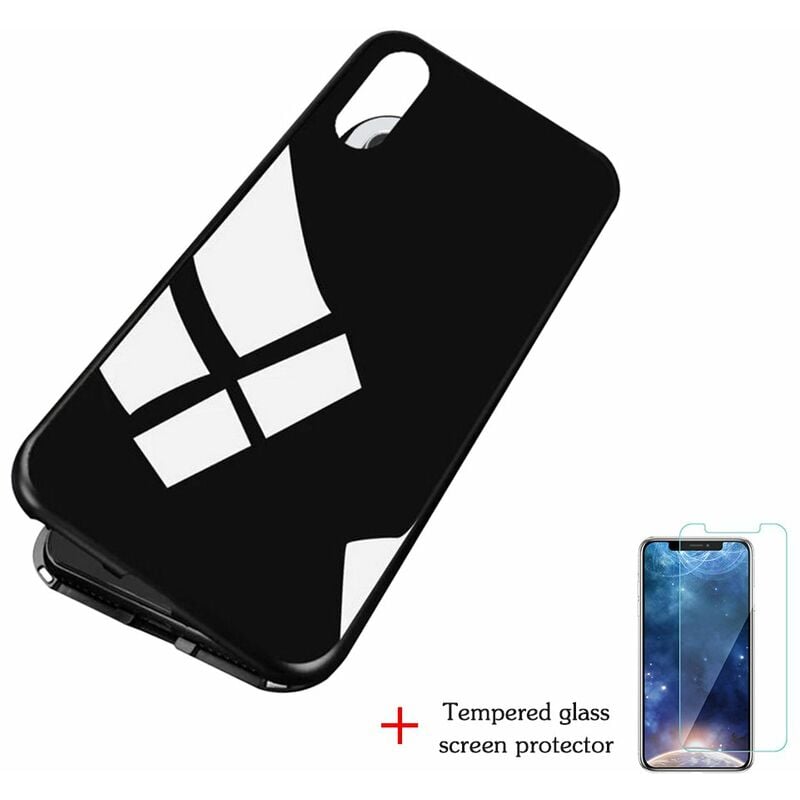 

Caja de adsorcion magnetica magnetica Vidrio templado transparente Negro i-phone XS Max