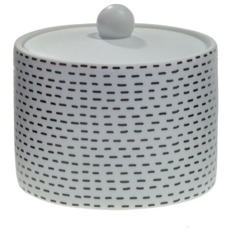 Caja de algodón Porcelana INES Blanco y Negro Spirella