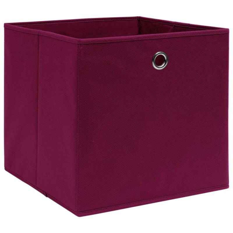 

vidaXL Caja de almacenaje 10 uds tela no tejida 28x28x28cm rojo oscuro - Rojo