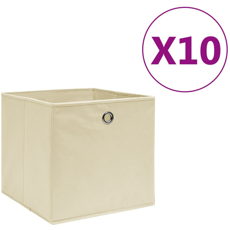 

Caja de almacenaje 10 uds textil no tejida 28x28x28cm crema