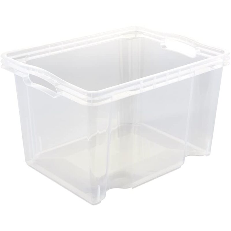 

Keeeper - Caja de Almacenaje con Asas Integradas, Tamaño: M, 35 x 27 x 21 cm, 13,5 l, Transparente