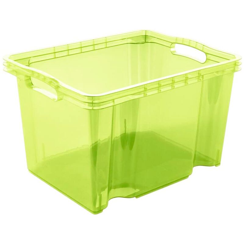

Keeeper - Caja de Almacenaje con Asas Integradas, Tamaño: M, 35 x 27 x 21 cm, 13,5 l, Verde Transparente