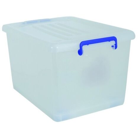 Caja de almacenaje con ruedas PP Blanco Transparente 37L MSV