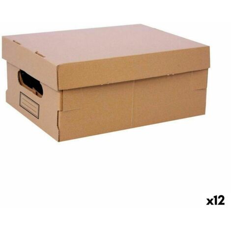 Caja de Almacenaje con Tapa Confortime Cartón 30 x 22,5 x 12,5 cm (12 Unidades)