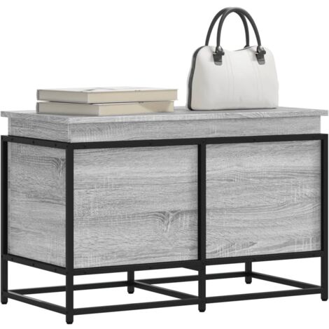 Caja de almacenaje con tapa madera gris  80x40x51,5 cm