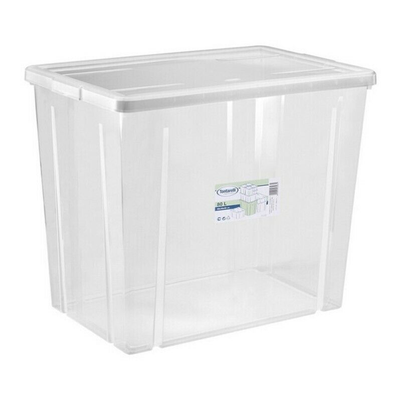 

Caja de Almacenaje con Tapa Tontarelli 80 L Transparente (59 X 39 x 48 cm)