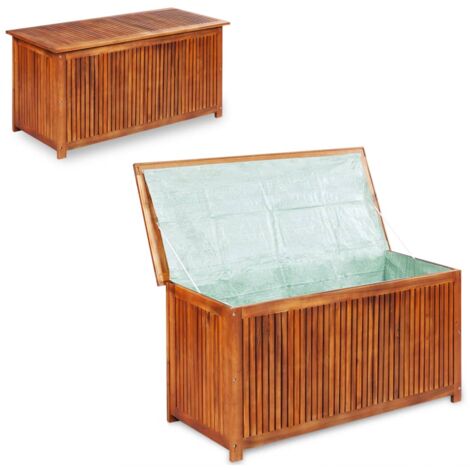 Caja de almacenaje de jardín 150x50x58 cm madera maciza acacia
