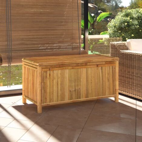Caja de almacenaje de jardín bambú 110x52x55 cm vidaXL