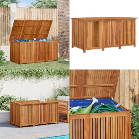 Caja de almacenaje de jardín madera maciza acacia 150x80x75 cm - Caja de madera - Almacenamiento exterior