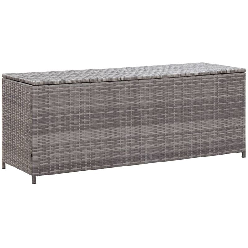 

Caja de almacenaje de jardín ratán sintético gris 150x50x60 cm - Gris - Vidaxl