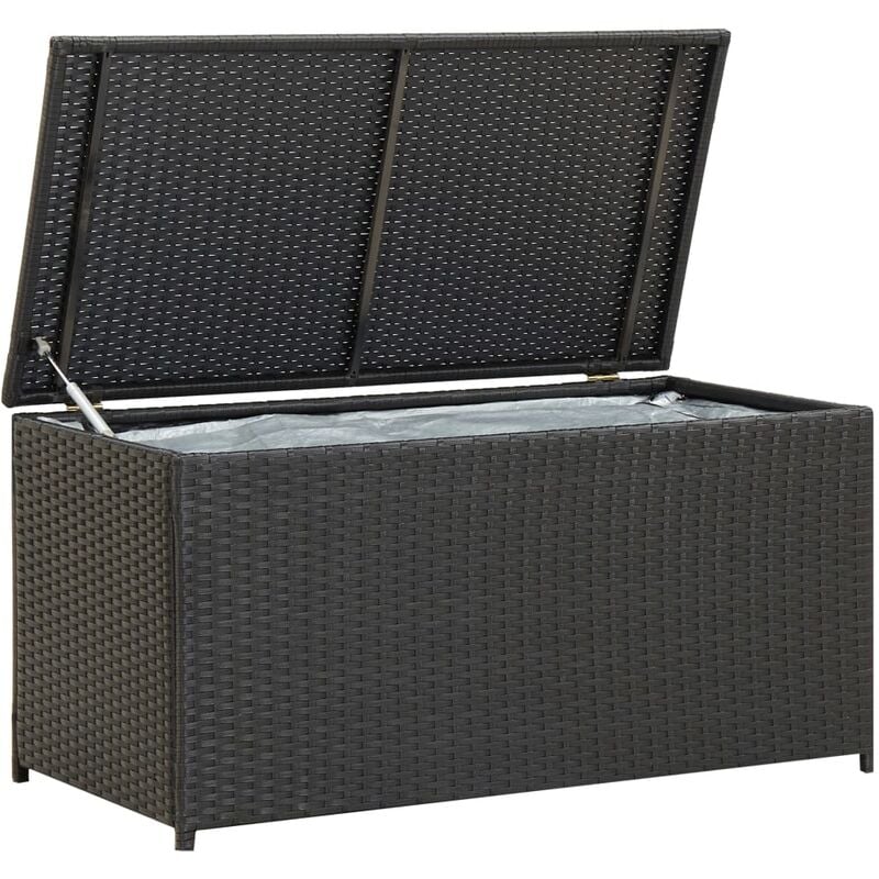 

Caja de Almacenaje de Jardín Ratán Sintético Negro 100x50x50 cm - Negro - Vidaxl