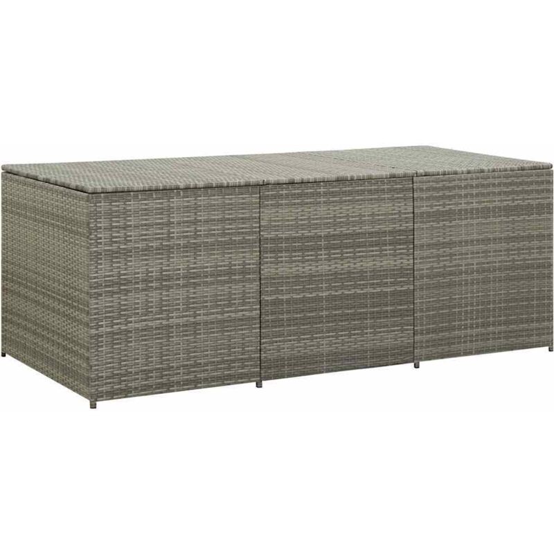 

vidaXL Caja de Almacenaje de Jardín Ratán Sintético Gris 180x90x75 cm - Gris