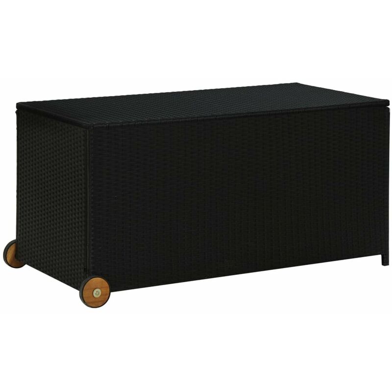 

Caja de almacenaje de jardin ratan sintetico negro 120x65x61 cm