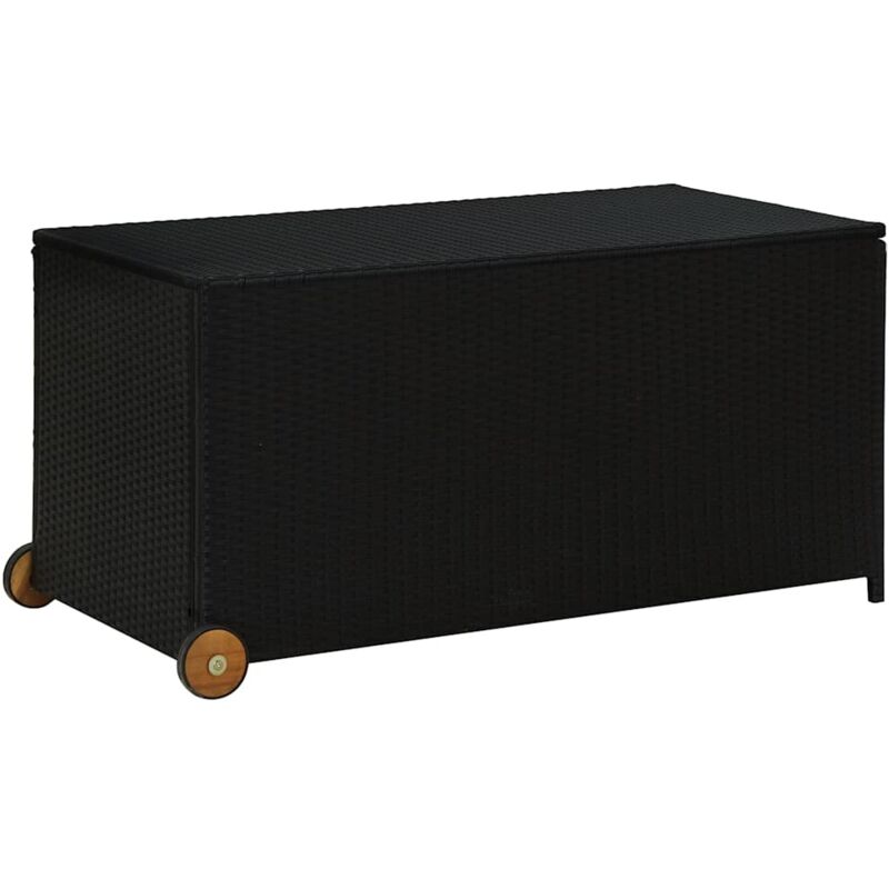 

Caja de almacenaje de jardín ratán sintético negro 120x65x61 cm - Negro - Vidaxl
