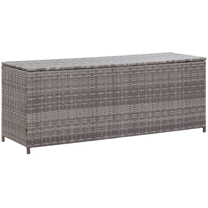 

Caja de almacenaje de jardín ratán sintético gris 150x50x60 cm - Gris