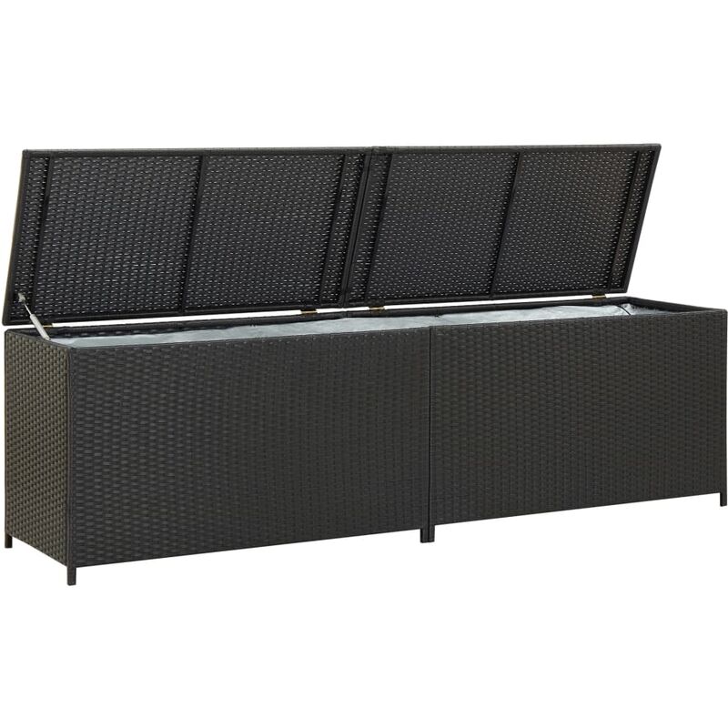 

Caja de almacenaje de jardín ratán sintético negro 200x50x60 cm - Negro