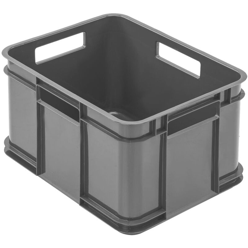 

Keeeper - Caja de almacenaje Eurobox M, Plástico ECO (PP), 35 x 27 x 22 cm, 16 l, Gris