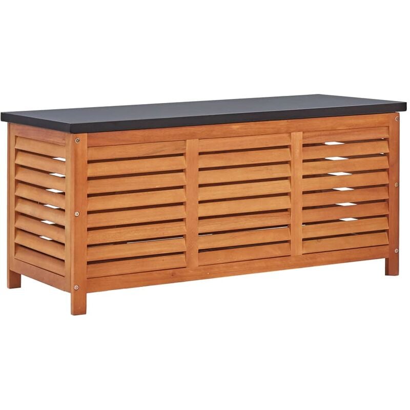 

Happyshopping - Caja de almacenaje jardin madera maciza eucalipto 117x50x55 cm