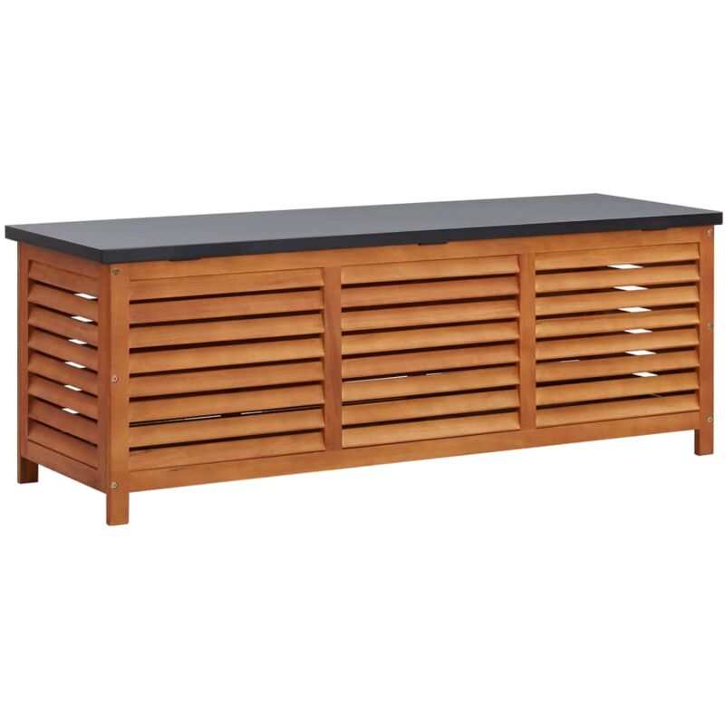 

vidaXL Caja de almacenaje jardín madera maciza eucalipto 150x50x55 cm - Marrón