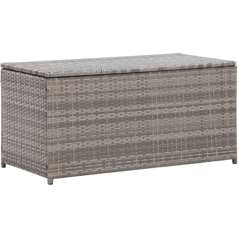 

Caja de almacenaje jardin ratan sintetico gris 100x50x50 cm