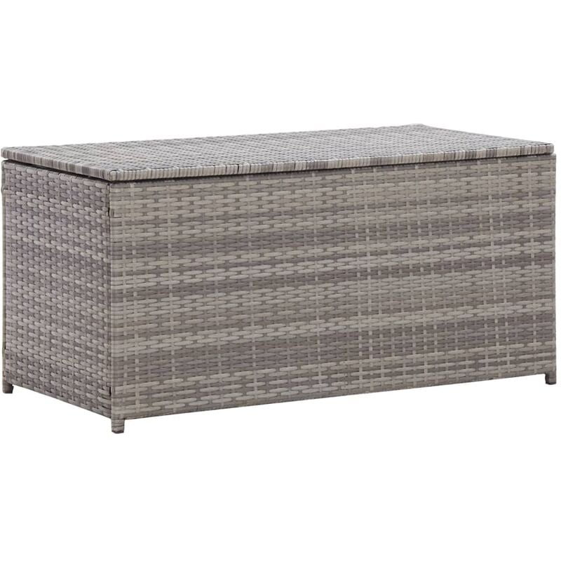 

Caja de almacenaje jardín ratán sintético gris 100x50x50 cm