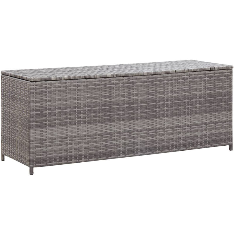 

Happyshopping - Caja de almacenaje jardin ratan sintetico gris 120x50x60 cm