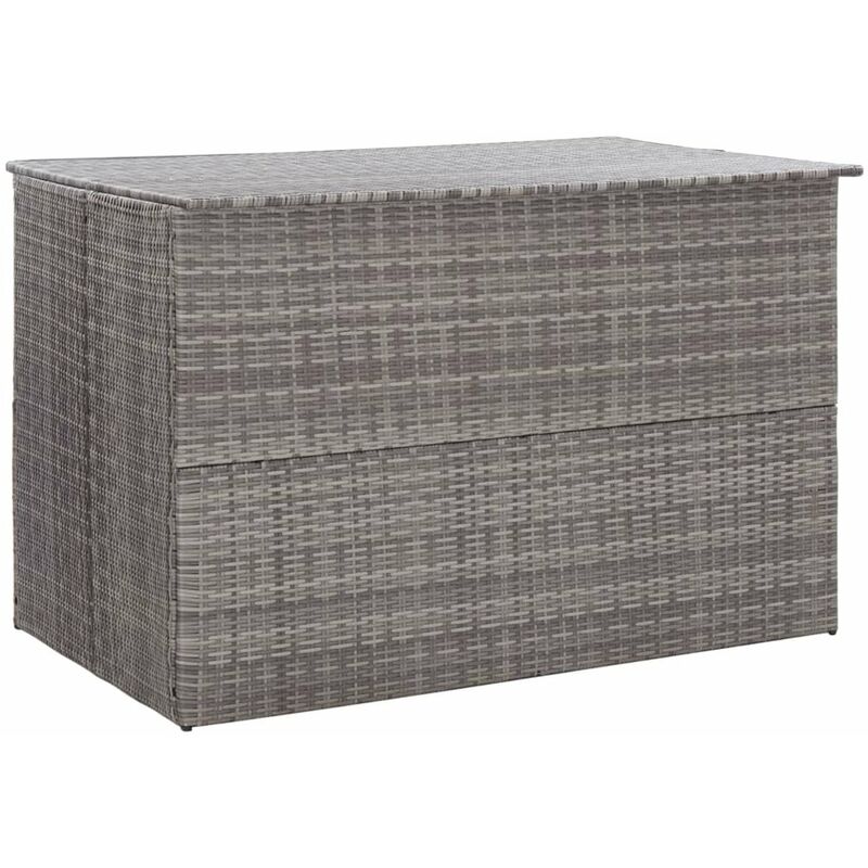 

Caja de almacenaje jardin ratan sintetico gris 150x100x100 cm